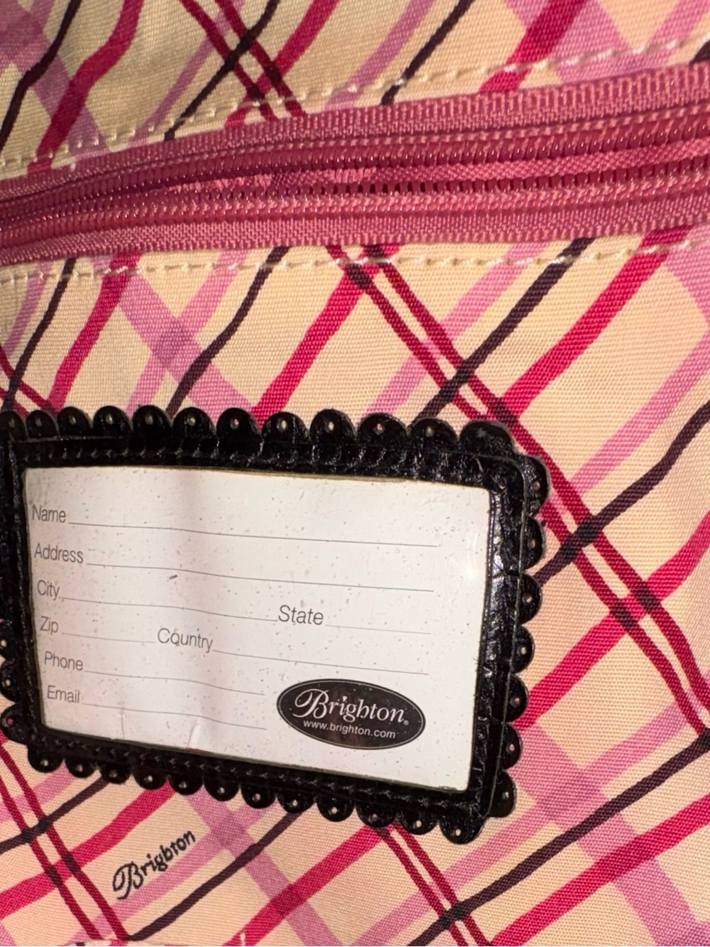 Brighton Canvas Rolling Travel Carry On in Pink and Black - Picture 10 of 10